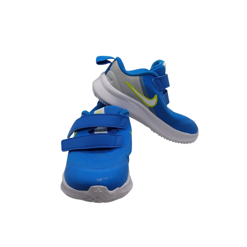 Nike Star Runner 3 TD Toddler Shoes Photo Blue Wolf Grey DA2778-400 Size 7C